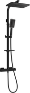 Mexen CQ54 virsmas dušas komplekts ar lietus dušu un termostata bateriju, melns/hroms - 772505495-71