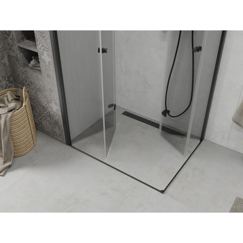 Mexen Lima Duo cabine de douche pliante 90 x 80 cm, transparent, noire - 856-090-080-70-00-02