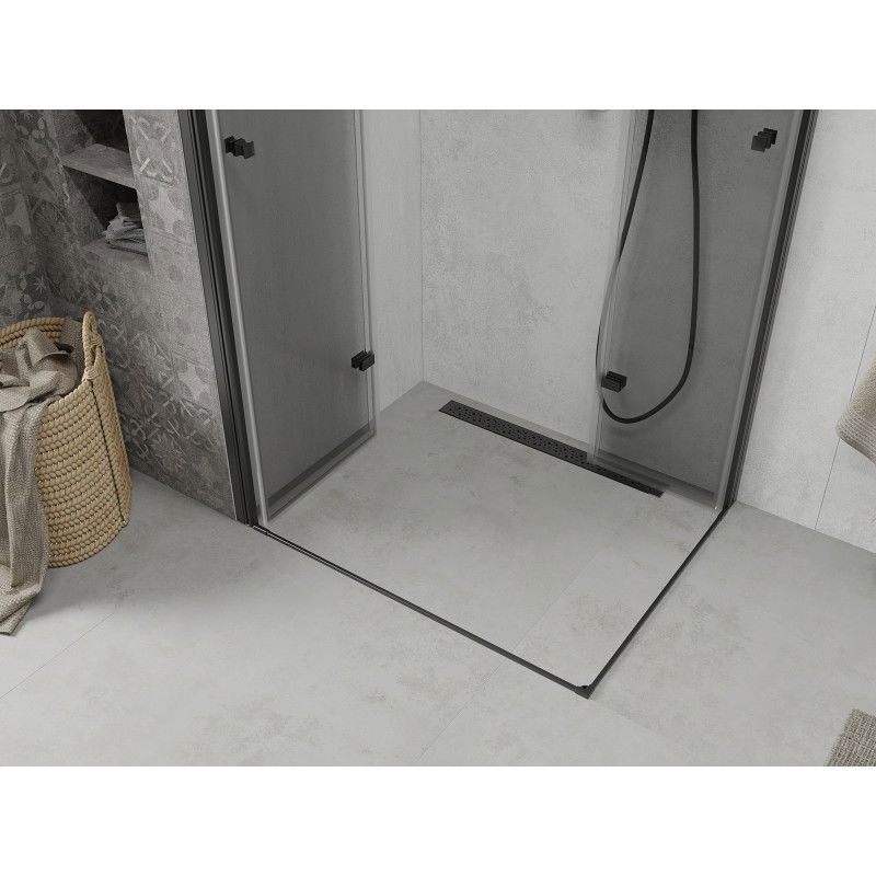 Mexen Lima Δίπλη πτυσσόμενη καμπίνα ντους 100 x 90 cm, διαφανής, μαύρη