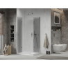Mexen Lima Duo inklapbare douchecabine 80 x 70 cm, transparant, chroom + Flat douchebak - 856-080-070-01-02-4010