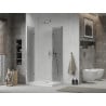 Mexen Lima Duo Duschkabine faltbar 90 x 80 cm, transparent, Chrom + Duschwanne Flat - 856-090-080-01-02-4010