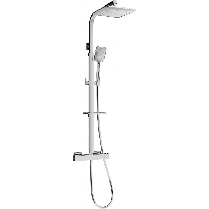 Mexen CQ62 ārpus montējams dušas komplekts ar lietusgalvu un termostatisko maisītāju, hroms - 772506295-00
