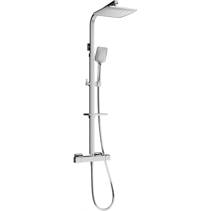 Mexen CQ62 surface-mounted shower set with rain shower and thermostatic mixer, chrome - 772506295-00