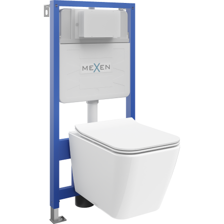 Mexen Cube WC-Unterputzset Fenix Slim mit WC-Schüssel und Softclose-Sitz, weißer Glanz - 61030924000