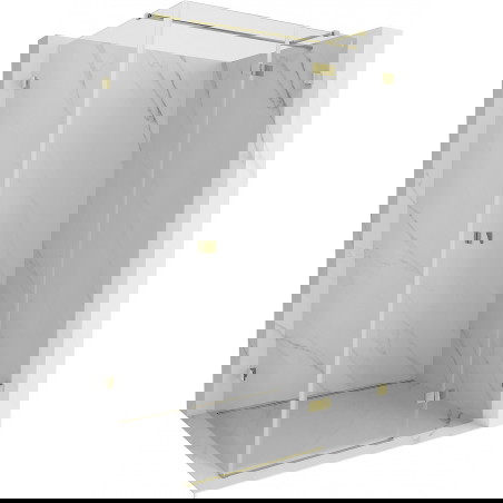 Mexen Lunar T Pregibna tuš kabina desna 70 x 100 cm, prozorna, zlata - 834T-070-100-50-00-P