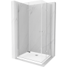Mexen Lima Duo cabine de douche pliante 100 x 90 cm, transparent, chrome + receveur Flat - 856-100-090-01-02-4010