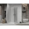 Mexen Lima Duo Duschkabine faltbar 100 x 90 cm, transparent, Chrom + Duschtasse Flat - 856-100-090-01-02-4010