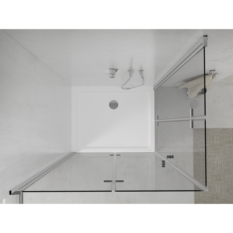 Mexen Lima Duo cabina de ducha plegable 100 x 90 cm, transparente, cromo + plato Flat - 856-100-090-01-02-4010