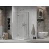 Mexen Lima Duo Duschkabine faltbar 100 x 90 cm, transparent, Chrom + Duschtasse Flat - 856-100-090-01-02-4010