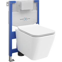 Mexen zestaw podtynkowy WC stelaż Fenix XS-F z miską WC Cube i deską wolnoopdającą, biały - 68030924000