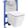 Mexen Cube aluskonstruktsiooniga WC-komplekt Fenix XS-F koos WC-poti ja aeglaselt sulguva kaanega, läikiv valge - 68030924000