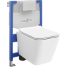 Mexen Cube ugradbeni WC set stelaž Fenix XS-F s WC školjkom i sjedalom s mekanim zatvaranjem, bijeli sjaj - 68030924000