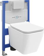 Mexen Cube aluskonstruktsiooniga WC-komplekt Fenix XS-F koos WC-poti ja aeglaselt sulguva kaanega, läikiv valge - 68030924000