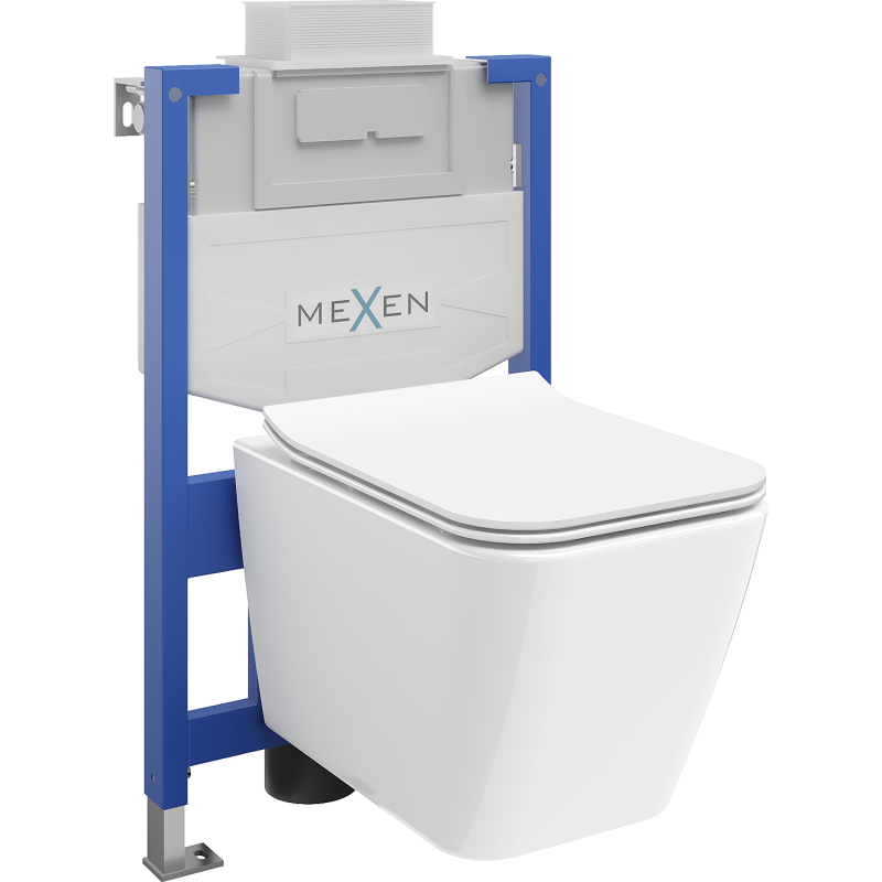 Mexen Unterputz-WC-Set Fenix XS-U mit WC-Schüssel Cube und Soft-Close-Toilet-deckel, weiß glänzend - 68530924000