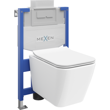 Mexen Cube iebūvējamā WC tvertne Fenix XS-U ar podu un lēnām nolaižamu vāku, balts spīdums - 68530924000