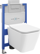 Mexen Cube Unterputz-WC-Set Fenix XS-U mat Gestell, WC-Schüssel an Deckel langsam schließend, wäiss Glanz - 68530924000
