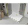 Mexen Lima Cabine de douche pliante Duo 90 x 80 cm, transparente, dorée + receveur plat - 856-090-080-50-02-4010G