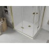 Mexen Lima Duo folding shower enclosure 100 x 90 cm, transparent, gold + Flat tray - 856-100-090-50-02-4010G