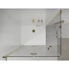 Mexen Lima Duo cabine de douche pliante 100 x 90 cm, transparent, dorée + receveur de douche plat - 856-100-090-50-02-4010G