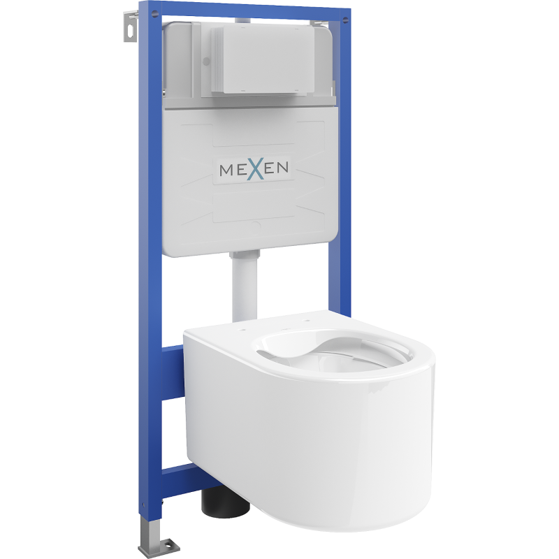 Mexen Unterputz-WC-Set, Fenix Slim Rahmen mit WC-Schüssel Sofia, weißer Glanz - 6103354XX00