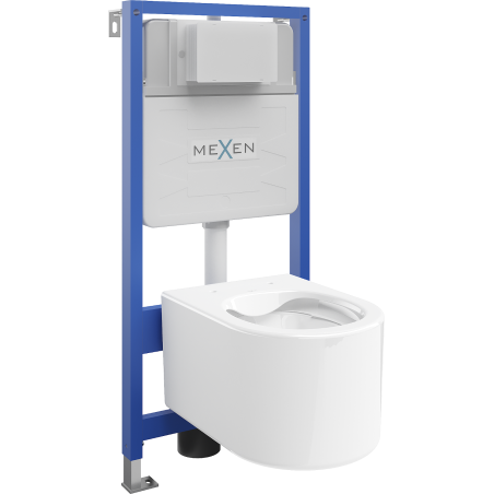 Mexen Unterputz-WC-Set, Fenix Slim Rahmen mit WC-Schüssel Sofia, weißer Glanz - 6103354XX00
