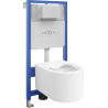 Mexen Fenix Slim Concealed WC Frame Set with Sofia WC Bowl, White Gloss - 6103354XX00