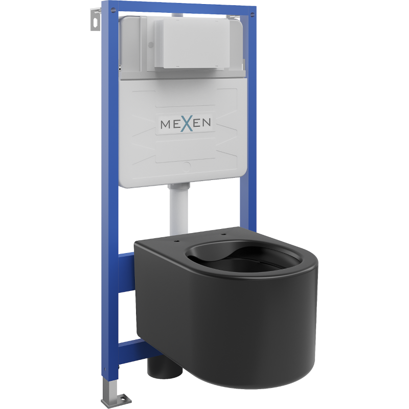 Mexen conjunto empotrado WC estructura Fenix Slim con taza WC Sofia, negro mate - 6103354XX85