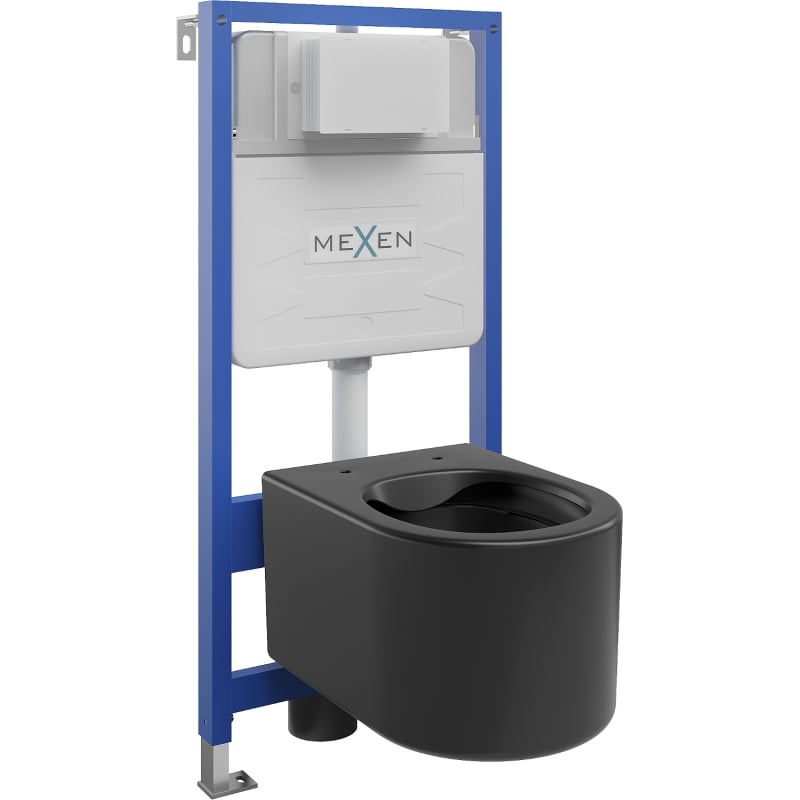 Mexen Sofia WC aluskonstruktsiooni komplekt Fenix Slim koos WC-potiga, must matt - 6103354XX85