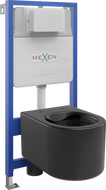 Mexen toiletset inbouw WC frame Fenix Slim met toiletpot Sofia, zwart mat - 6103354XX85