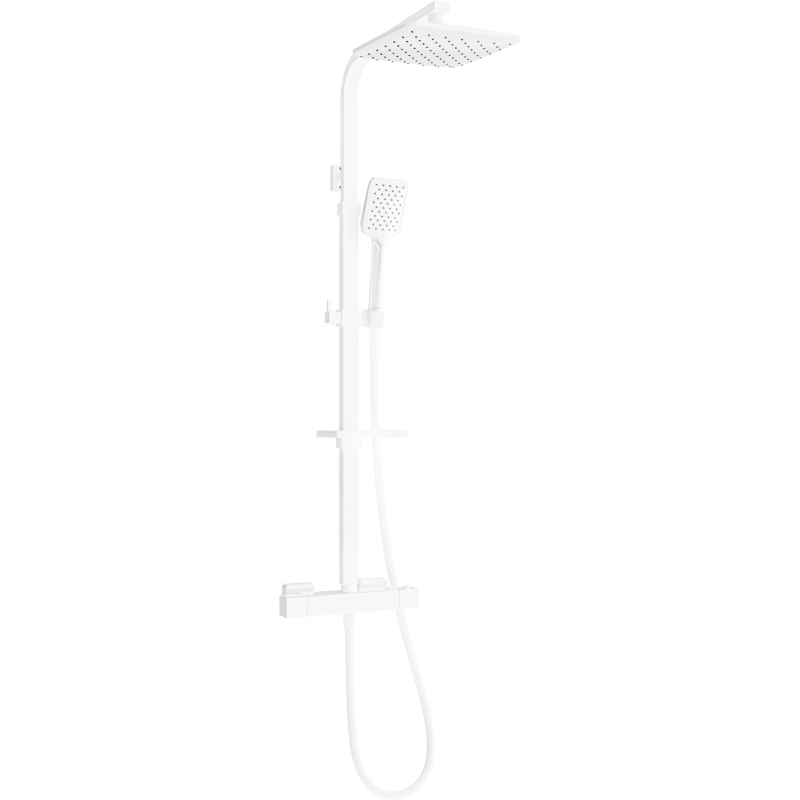 Mexen CQ62 virsmas montējams dušas komplekts ar lietus dušu un termostata jaucējkrānu, balts - 772506295-20