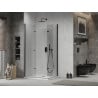 Mexen Lima Duo Faltduschkabine 80 x 70 cm, transparent, schwarz + Duschwanne Flat - 856-080-070-70-02-4010B