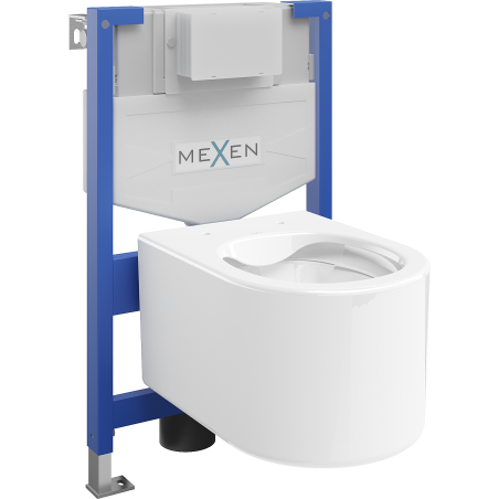 Mexen Sofia seinapealne WC komplekt Fenix XS-F raamiga ja WC poti, valge läige - 6803354XX00