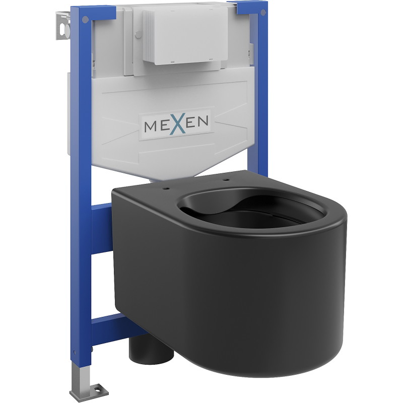 Mexen Sofia podžbukni WC set Fenix XS-F s WC školjkom, crna mat - 6803354XX85