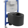 Mexen Sofia conjunto sanitário embutido WC estrutura Fenix XS-F com sanita, preto mate - 6803354XX85