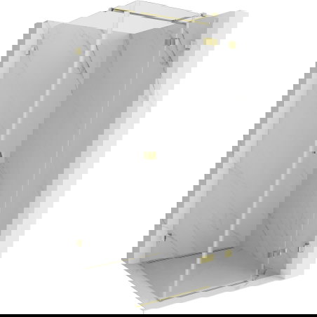 Mexen Lunar T ochgänglech Duschkabinn, riets 100 x 100 cm, transparent, gëllen - 834T-100-100-50-00-P