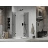 Mexen Lima Duo opklapbare douchecabine 90 x 80 cm, transparant, zwart + Flat douchebak - 856-090-080-70-02-4010B