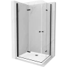 Mexen Lima Zložljiva pršna kabina Duo 90 x 80 cm, prozorna, črna + Flat kad - 856-090-080-70-02-4010B