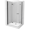 Mexen Lima Duo Faltbare Duschkabine 100 x 90 cm, transparent, schwarz + Duschwanne Flat - 856-100-090-70-02-4010B