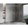 Mexen Mist H T shower enclosure, right hinged 75 x 75 cm, clear, brushed gold - 8A5T-075-075-55-00-P