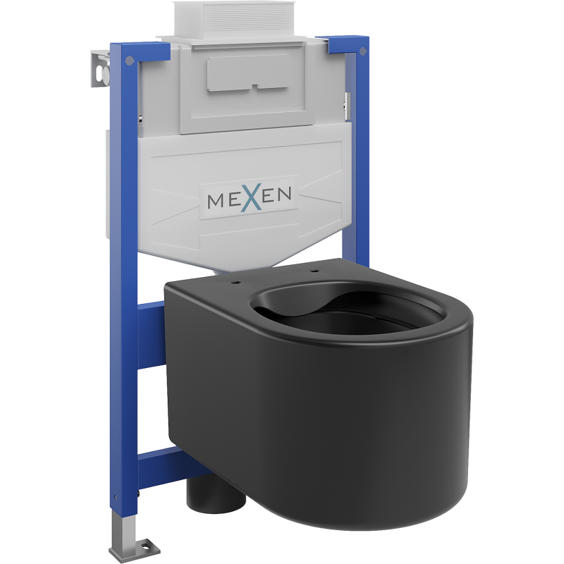 Mexen Sofia inbouwtoiletset WC frame Fenix XS-U met WC-pot, zwarte mat - 6853354XX85
