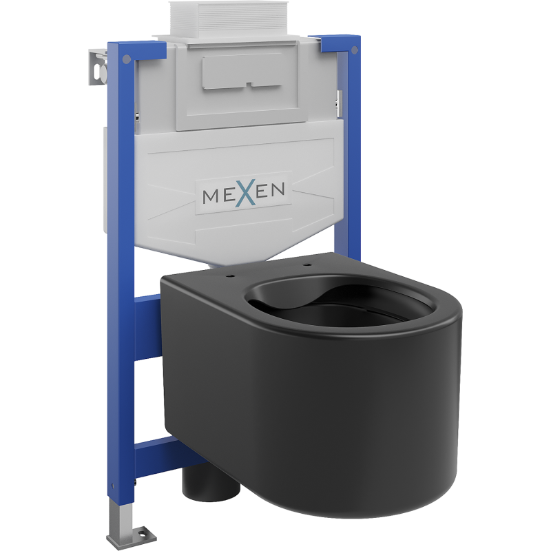 Mexen Unterputz-Set WC-Rahmen Fenix XS-U mit WC-Schüssel Sofia, schwarz matt - 6853354XX85