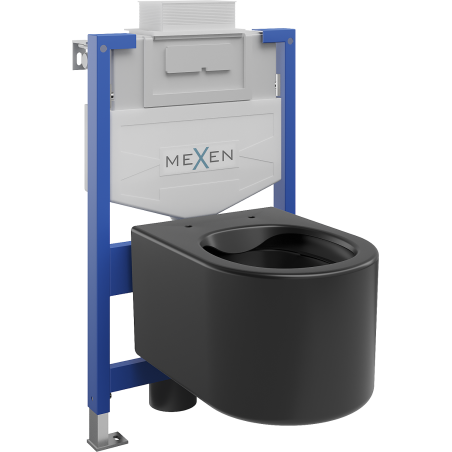 Mexen Unterputz-Set WC-Rahmen Fenix XS-U mit WC-Schüssel Sofia, schwarz matt - 6853354XX85