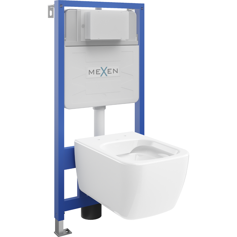 Mexen WC Unterputz-Set Fenix Slim mit WC-Schüssel Stella, weißer Glanz - 6103368XX00