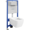 Mexen ensemble encastré WC cadre Fenix Slim avec cuvette WC Stella, blanc brillant - 6103368XX00