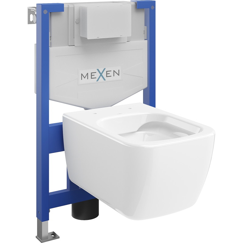 Mexen Stella WC aluskonstruktsiooni Fenix XS-F seinakinnitus koos WC-poti, läikiv valge - 6803368XX00