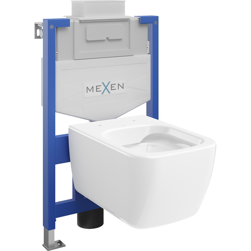 Mexen Stella WC Concealed Set Fenix XS-U Frame with WC Bowl, Glossy White - 6853368XX00