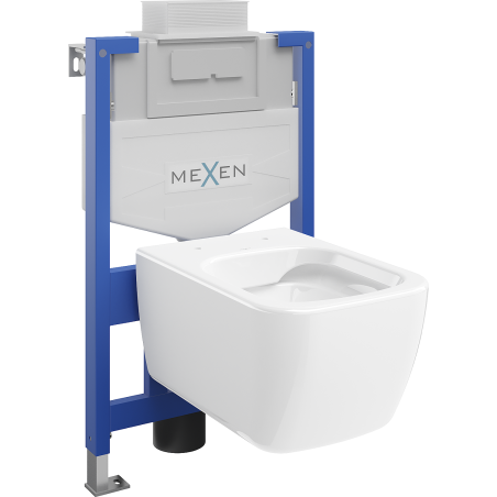 Ensemble encastré WC Mexen cadre Fenix XS-U avec cuvette WC Stella, blanc brillant - 6853368XX00