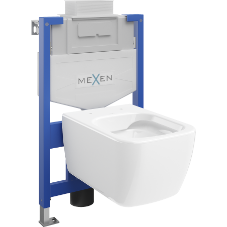 Mexen Stella ensemble encastré WC cadre Fenix XS-U avec cuvette WC, blanc brillant - 6853368XX00