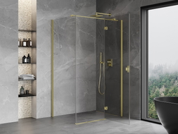 Mexen Mist-H T desna otvorena tuš kabina 105 x 85 cm, prozirna, zlatna brušena - 8A5T-105-085-55-00-P