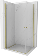 Mexen Pretoria Duo cabine de douche pivotante 80 x 70 cm, transparent, dorée - 852-080-070-50-00-02